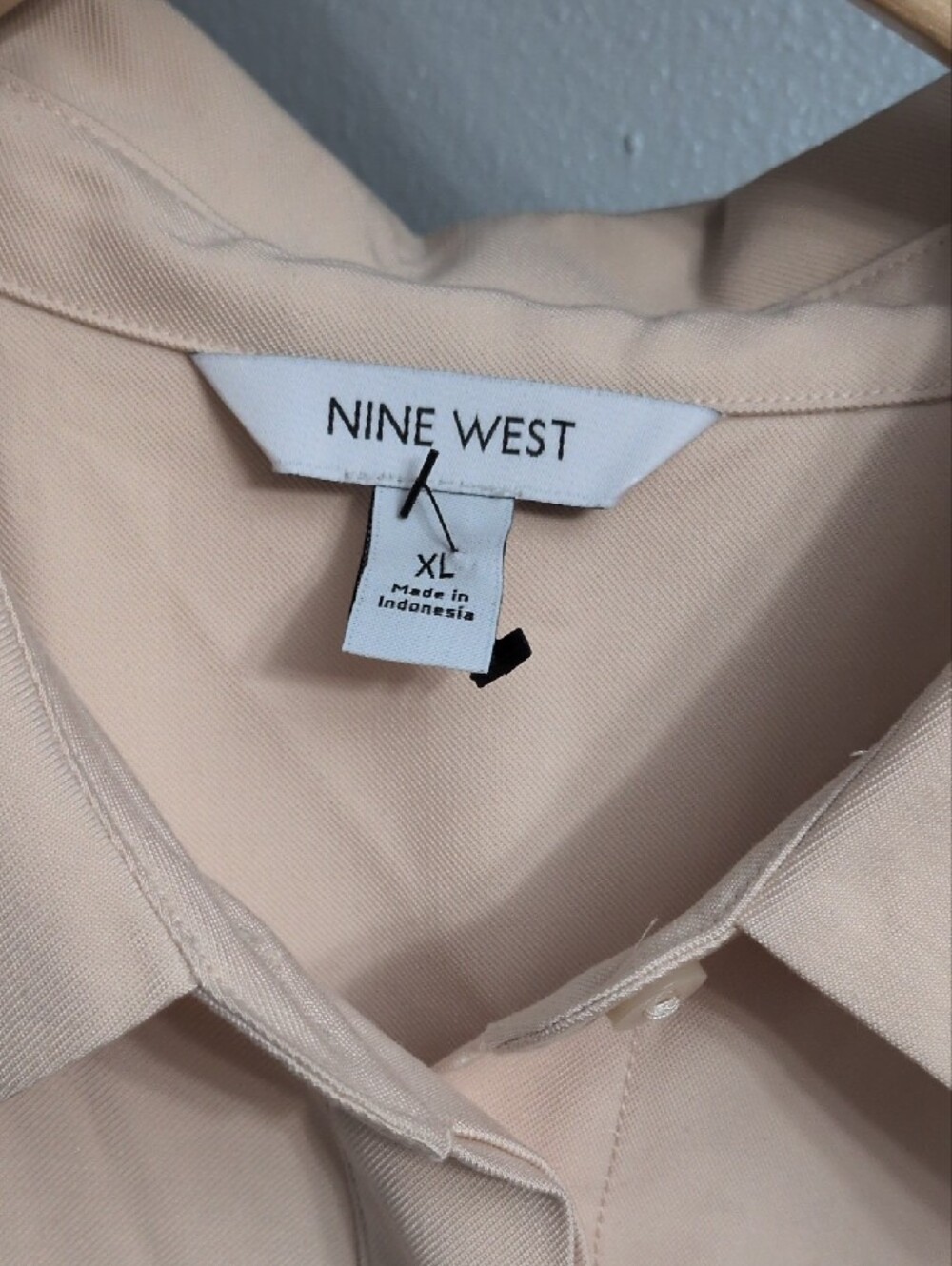 Nine West Soft Blush/Beige Button-Up One Piece Dressy Jumpsuit - Picture 2 of 11